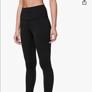 LULULEMON HIGH WAISTED WUNDER UNDER 7/8" LEGGINGS petite Black High-Waisted